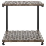 vidaXL Chaise longue à 2 places avec coussins Résine tressée Marron