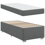 vidaXL Cadre de lit avec matelas Gris foncé 90 x 200 cm tissu