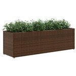 vidaXL Jardinière avec 3 pots marron 105x30x32 cm résine tressée