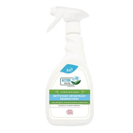 Action Verte Nettoyant désinfectant détartrant écologique multi-surfaces - Spray de 500 ml