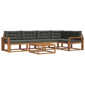 vidaXL Ensemble de canapés d'extérieur 6 Pièces Naturel et Anthracite