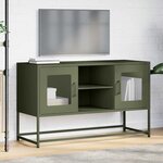 vidaXL Meuble TV vert olive 100 5x39x60 5 cm acier