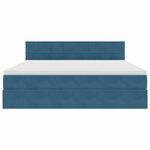 vidaXL Lit de Rangement avec matelas Bleu foncé 160 x 200 cm Velours