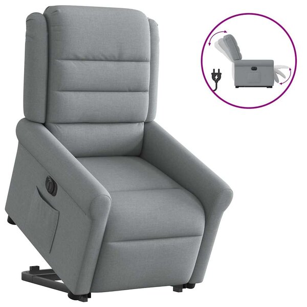 vidaXL Fauteuil inclinable électrique gris clair tissu