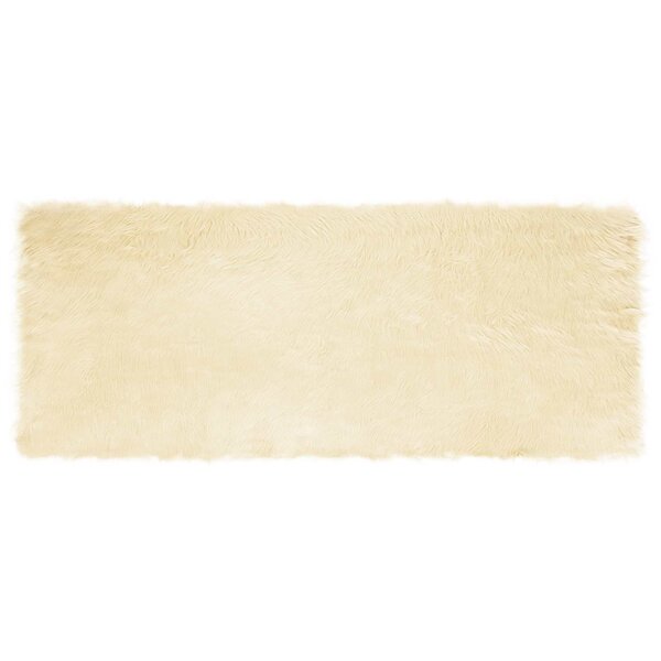 vidaXL Tapis en fausse Tafalla Crème 80 x 200 cm Polyester