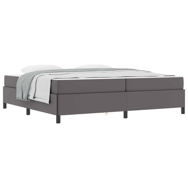 vidaXL Cadre de lit avec matelas Gris 200 x 200 cm tissu