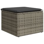 vidaXL Salon de jardin 4 Pièces avec coussins gris résine tressée