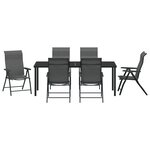vidaXL Ensemble de jardin 7 pièces gris Poly Rattan