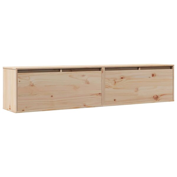 vidaXL Armoires murales 2 Pièces 80x30x35 cm Bois de pin massif