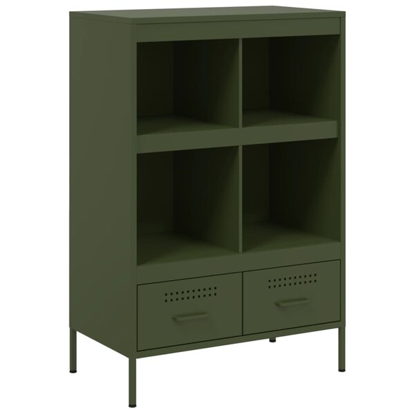 vidaXL Buffet haut vert olive 68x39x101 5 cm acier