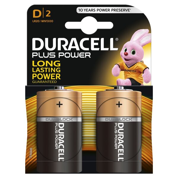 Blister 2 Piles Plus Power MN1300 Mono D LR20 DURACELL