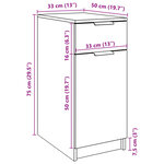 vidaXL Armoire de bureau vieux bois 33x50x75 cm bois d'ingénierie