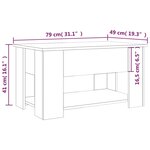 vidaXL Table basse Sonoma gris 79x49x41 cm Bois d'ingénierie