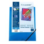 Chemise personnalisable 1 face à élastique polypro KREACOVER coloris bleu transparent EXACOMPTA