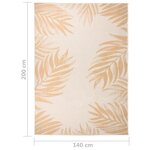 vidaXL Tapis à tissage plat d'extérieur 140x200 cm Motif de feuille