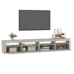 vidaXL Meuble TV avec lumières LED Gris béton 240x35x40 cm