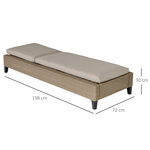Bain de soleil transat grand confort matelas inclinaison réglable multipositions résine tressée beige