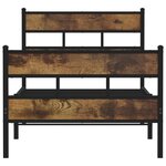 vidaXL Cadre de lit en métal sans matelas chêne fumé 75x190 cm
