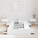 vidaXL Cadre de lit avec rangement avec tête de lit Blanc 120 x 200 cm