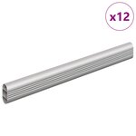 vidaXL Tige de placard 12 Pièces Argenté 764 x 15 x 29 mm