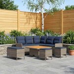vidaXL Ensembles de meubles 7 Pièces Gris et bleu marine Rotin PE