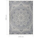 vidaXL Tapis à tissage plat d'extérieur 140x200 cm Motif bleu