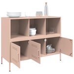 vidaXL Buffet rose 100 5x39x79 cm acier laminé à froid