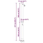 vidaXL Douche solaire extérieure Noir 217 cm PVC  aluminium