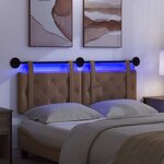 vidaXL Tête de lit suspendue Avec lumière LED Cappuccino Simili cuir
