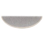 vidaXL Tapis d'escalier 15 pièces 56 x 17 x 3 cm Argent Demi-rond