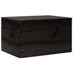 vidaXL Boîte en bois avec couvercle noir 40x30x23cm bois de pin massif
