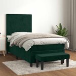 vidaXL Sommier à lattes de lit avec matelas Vert foncé 90x190 cm