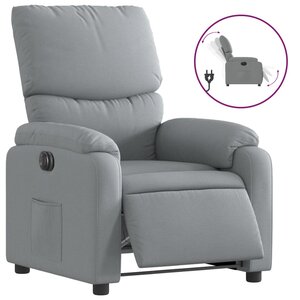vidaXL Fauteuil inclinable électrique Gris clair Tissu