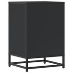 vidaXL Table de chevet noir 40x34 5x60 cm bois d'ingénierie et métal