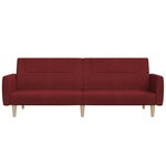 vidaXL Canapé-lit à 2 places rouge bordeaux tissu