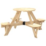 vidaXL Table de pique-nique pour 4 enfants avec trou de parasol rond