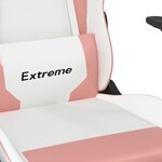 vidaXL Chaise de jeu Blanc et rose Similicuir