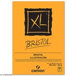 Bloc croquis Collé petit côté 'XL Bristol' A4 180g Très Lisse Blanc CANSON