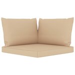 vidaXL Canapé de jardin 3 places avec coussins beige