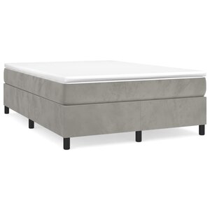 vidaXL Cadre de lit Gris clair 140x190 cm Velours