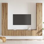 vidaXL Meuble TV 6 Pièces Marron 221 x 30 x 180 cm Bois d'ingénierie