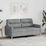 vidaXL Canapé à 2 places Gris clair 140 cm Tissu