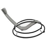 vidaXL Chaise longue avec oreiller acier et textilène gris