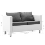 Vidaxl canapé à 2 places faux cuir blanc et gris clair