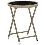 vidaXL Ensemble de bistro avec coussins 3 Pièces beige rotin et verre
