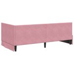 vidaXL Cadre de lit d'angle avec tête de lit Rose 90 cm x 190 cm tissu