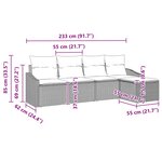 vidaXL Ensemble de Canapés avec coussin 5 Pièces Marron polyrotin
