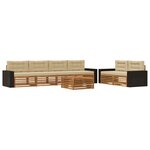vidaXL Ensemble de canapés d'extérieur 7 pc Naturel et Beige Polyester
