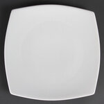 Assiettes carrées bords arrondis blanches 270(l)mm - lot de 6 - olympia -  - porcelaine270 270