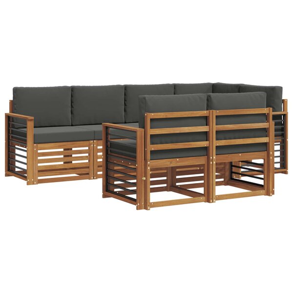 vidaXL Ensemble de canapé d'angle 7 Pièces Naturel et Anthracite